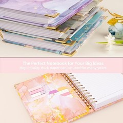 5 Subject A5 Spiral Notebook College Ruled 240 Pages Lined Journal Pink Marble