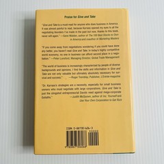 Give and Take Chester L Karrass Hardcover Negotiation Business Strategies