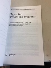 Types for Proofs and Programs International Workshop Types 2006 LNCS 4502
