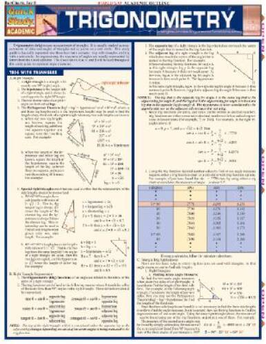 Trigonometry (Quickstudy: Academic) – Pamphlet By BarCharts, Inc. – GOOD