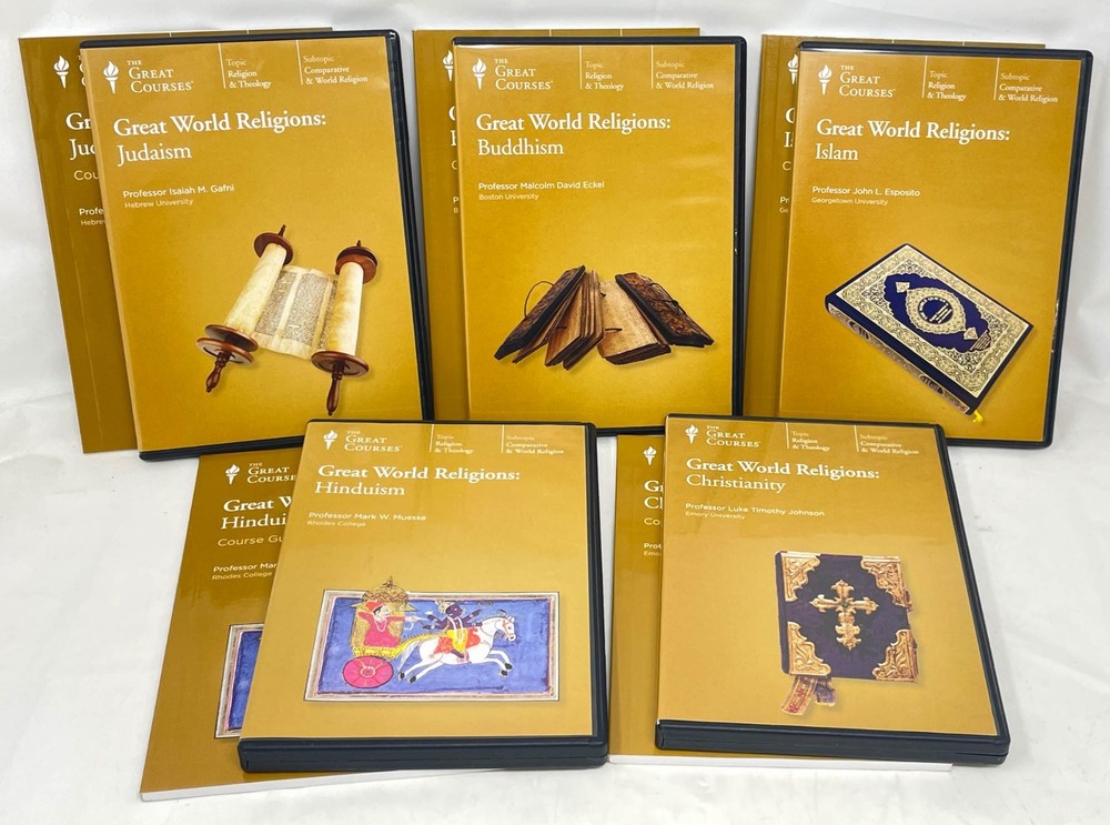 The Great Courses GREAT WORLD RELIGIONS Lot 5 Titles DVD + Guide Books Nice!