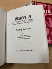 Lot 3 Saxon Math 1 2 3 Home Study Teacher’s Edition Books 1-3 Very Good Spiral