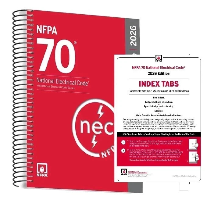 NFPA 70 National Electrical Code NEC 2026 Spiralbound + Index TAB 2026