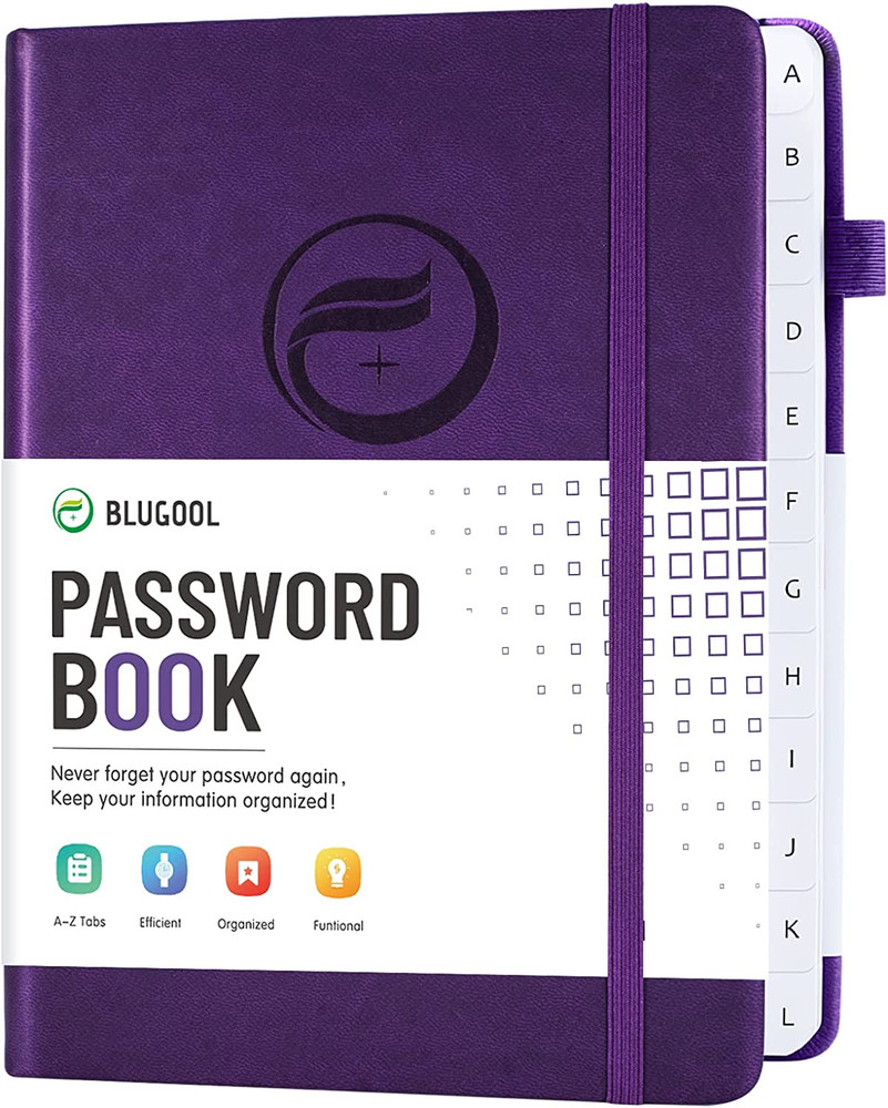 Password Book with Alphabetical Tabs, Hardcover Password Keeper, Password Notebo