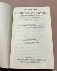 Vintage Handbook Of Chemistry and Physics 21st Edition 1936 37 Book EUC USA