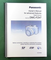 Panasonic Lumix DMC-FZ47 Advanced Owner’s Manual: 34 Pages & Protective Covers!