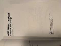 ANTENNA THEORY: ANALYSIS AND DESIGN (THE HARPER & ROW By Constantine A Balanis