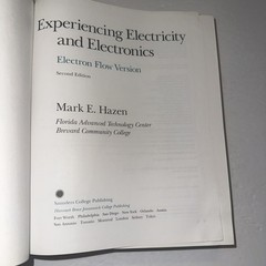 Experiencing Electricity and Electronics Electron Flow Version Mark Hazen 1993