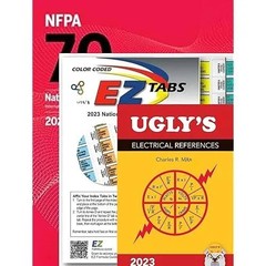 NFPA 70 2023 NEC Code Book Paperback + Ugly’s Electrical Ref Spiral +EZ TAB USPS