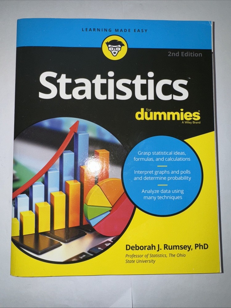 Statistics for Dummies by Deborah J. Rumsey (2016, Trade Paperback)