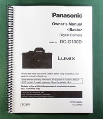 Panasonic DC-G100 Basic Owner’s Manual: Full Color & Protective Covers!