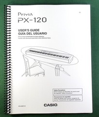 Casio PX-120 Instruction Manual: 38 Pages Coil Bound & Protective Covers!