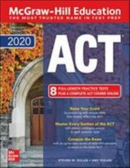 McGraw-Hill Education ACT 2020 edition – 1260453596, paperback, Steven Dulan