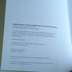 Analytical Grammar High School Reinforcement: Great World Authors PB (2009)