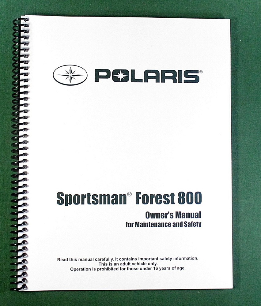 2013 Polaris Sportsman Forest 800 ATV Owner’s Manual: 134 Pages & Clear Covers!