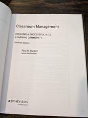Classroom Management Creating a Successful K-12 Learning Community 7th Ed Burden