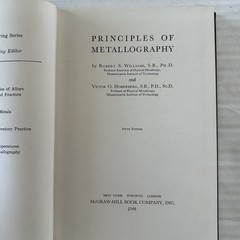 Metallurgy and Metallurgical Engineering Series 1948 5th Edition HC 319 Pages