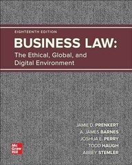 Loose Leaf for 18th edition Business Law The Ethical, Global, &…by Prenkert