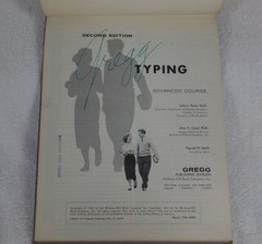 Gregg Typing Advanced Course Second Edition Textbook Rowe-Lloyd 1958 School Book