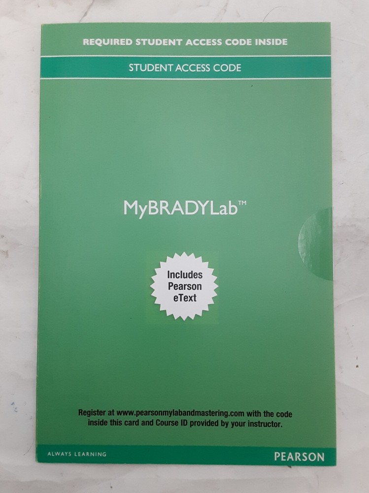MyBradyLab Student Access Code Includes Pearson eText 9780134709086