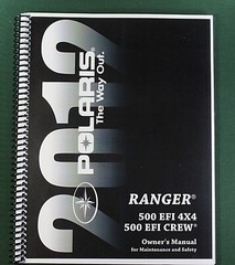 2012 Polaris Ranger 500 EFI 4×4 Owner’s Manual: 93 Pages & Protective Covers!