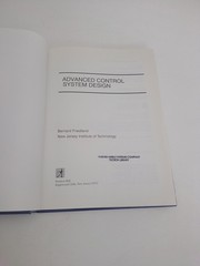 Advanced Control Systems Design by Bernard Friedland (1995, Hardcover)