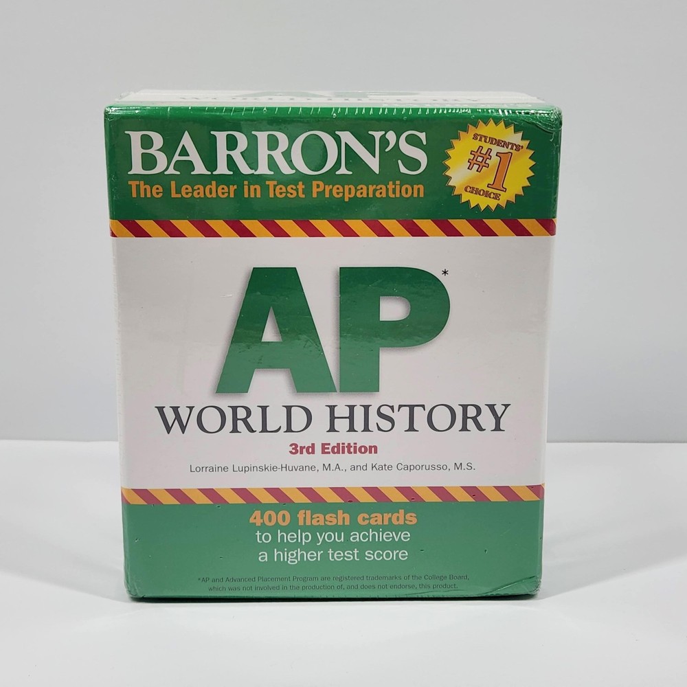 Barron’s AP World History 3rd Edition 400 Flash Cards Test Prep Study Aid NEW