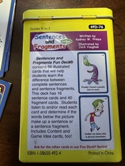 Sentences and Framents Fun Deck Laminated cards FD-76