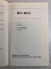 Beta Decay, Monographs & Texts in Physics and Astronomy, V. 16, 1966, E-51
