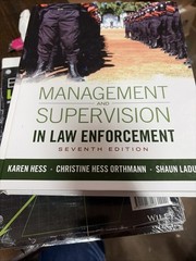 Management and Supervision in Law Enforcement 7e Hardback