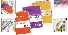 Professional 2026 CPT ICD-10 HCPCS Tabs: Laminated, Scientific Design, Quick Nav