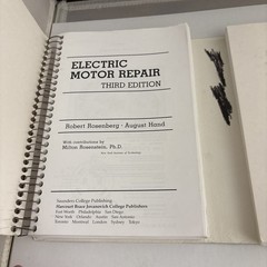 Electric Motor Repair Third Edition Rosenberg Hand 1987 Dual Spiralbound