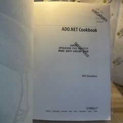 ADO.NET Cookbook by Bill Hamilton O’Reilly Paperback