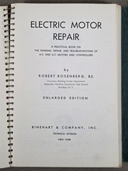 Electric Motor Repair Robert Rosenberg Double Book Spiral Bound 1951