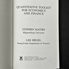 Quantitative Toolkit for Economics and Finance By Stephen Mathis And Lee Siegel