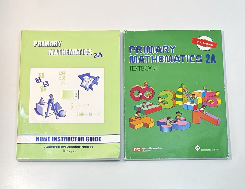Singapore Math Primary Mathematics 2A Textbook + Home Instructor Guide U.S. Ed.
