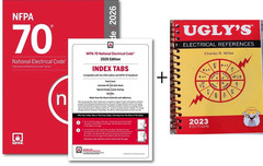 NFPA 70 National Electrical Code 2026 + index tab + ugly electrical 23 Spiral