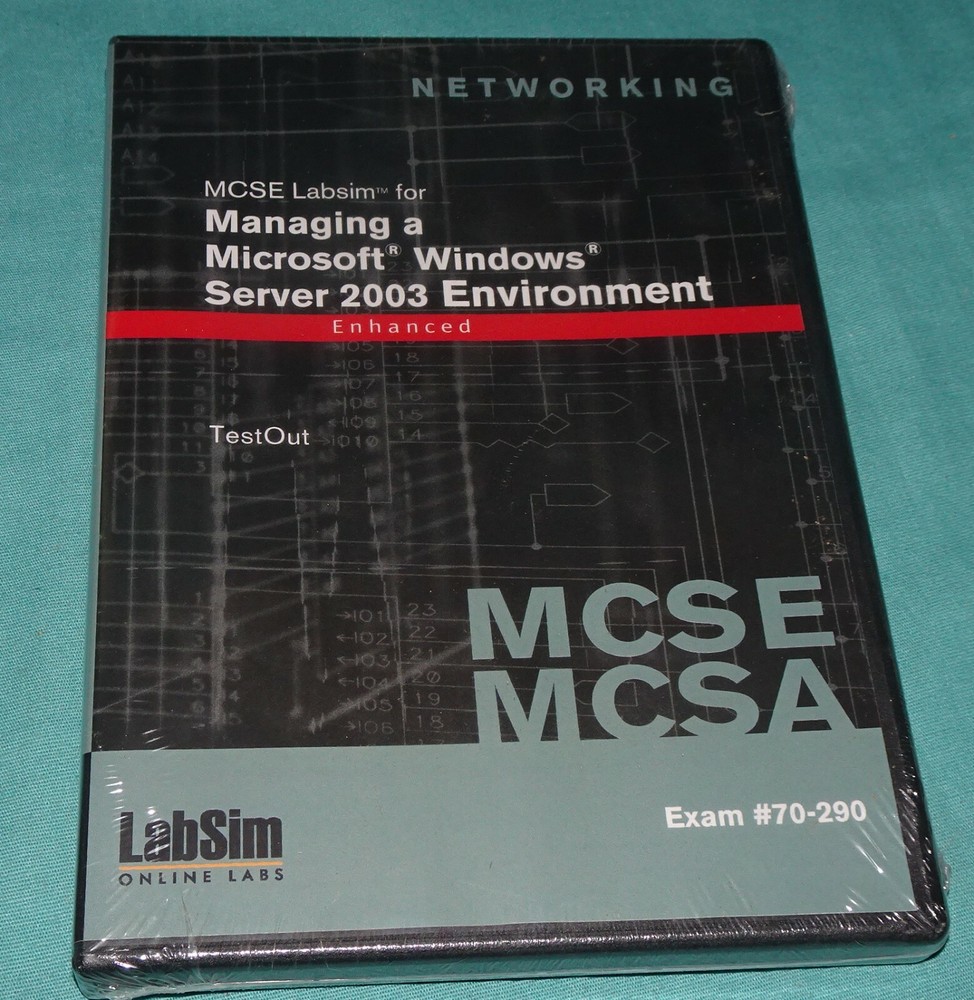 MCSE MCSA LabSim for MANAGING microsoft windows server 2003 environment 70-290