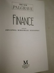 Finance: The New Palgrave edited by J Eatwell, M Milgate & P Newman 1994