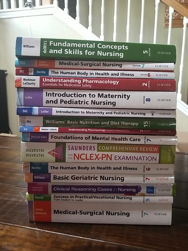 ELSEVIER Textbook Study Guide Lot Of 15 Peds Mental Health Pharm Nursing