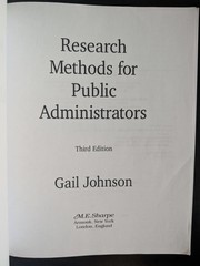 Research Methods for Public Administrators, 3rd ed, Gail Johnson (Free Shipping)