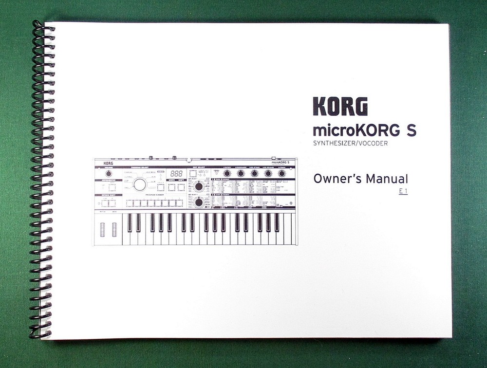 Korg MicroKorg S Instruction Manual: 73 Pages & Protective Covers!