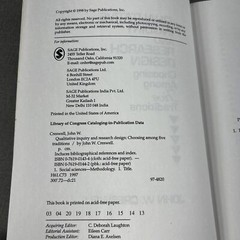 QUALITATIVE INQUIRY AND RESEARCH DESIGN By John W Creswell 1998 Book