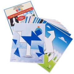 Colorful Pattern Cards and Tangrams Set 8.5 x 11 Inches for Teaching Activities