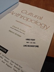 Cultural Anthropology Carol Melvin Ember Fourteenth Edition 9780205957194 Used