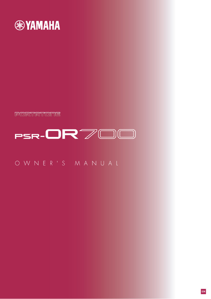 Yamaha PSR-OR700 Instruction Manual: 196 Pages & Protective Covers!