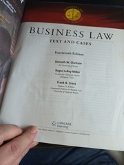 Business Law Text and Cases Fourteenth Edition Clarkson Miller Hardcover Book
