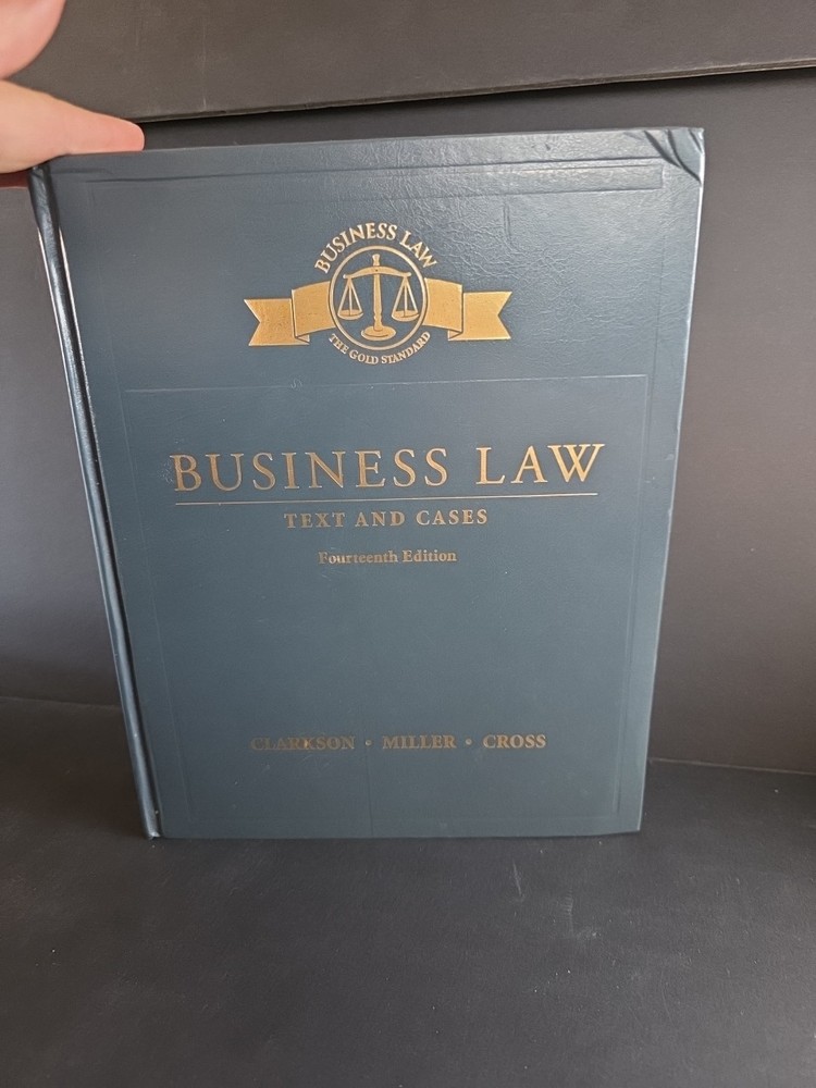 Business Law Text and Cases Fourteenth Edition Clarkson Miller Hardcover Book