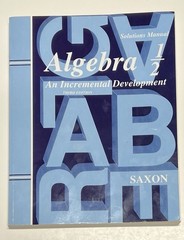 Saxon Algebra 1/2 Solutions Manual 3rd edition homeschool math