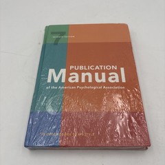 APA Publication Manual 7th Ed Hardcover – New/Sealed– No Highlighting– Free Ship